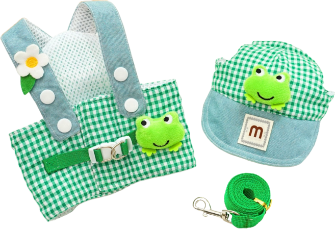 하니펫 강아지 귀요미 하네스 세트, 1세트, 개구리