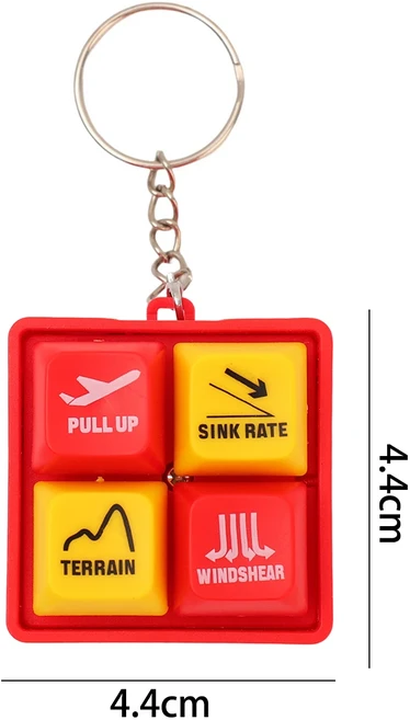 EGPWS 경고음 키체인 보잉 737 에어버스 원격 제어 음향 시뮬레이터 항공기 버튼 키링, 02 red