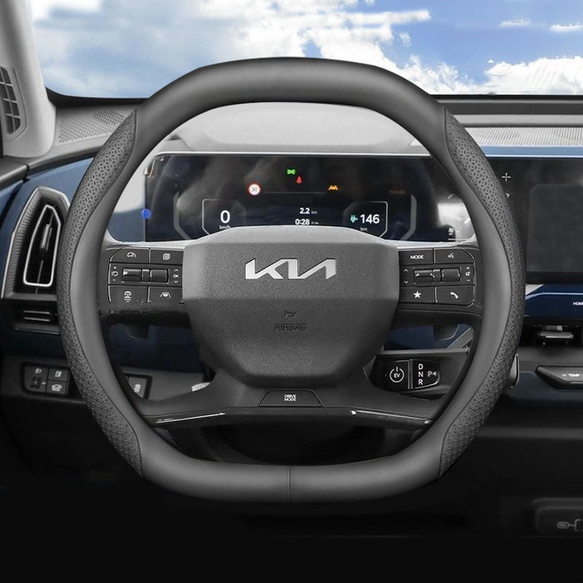 카엣지 더블 D컷 프리미엄 나파가죽 카본 핸들커버, 블랙 엠보(DB-D)