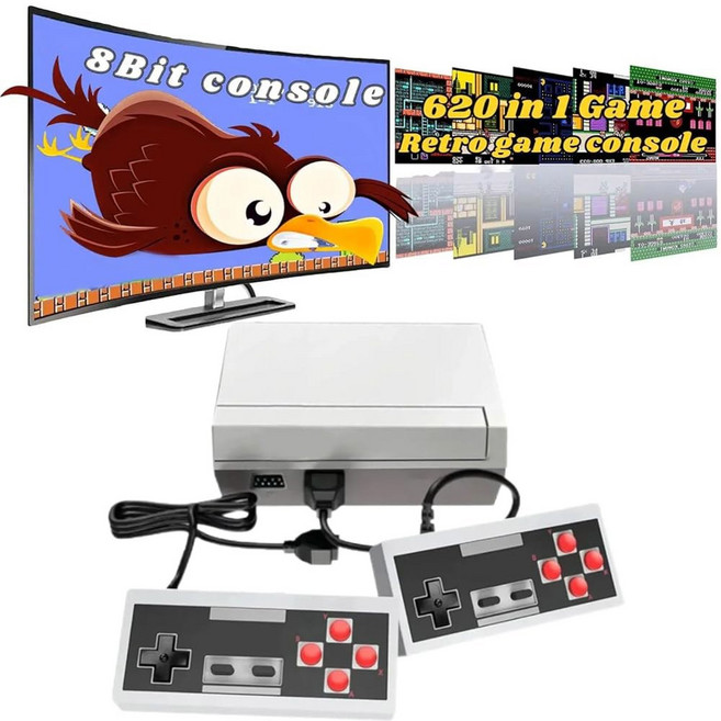 620개의 비디오 게임이 포함된 레트로 게임 콘솔 유선 컨트롤러가 클래식 미니 시스템 출력 플러그 앤 플레이 선물 선택., 1개