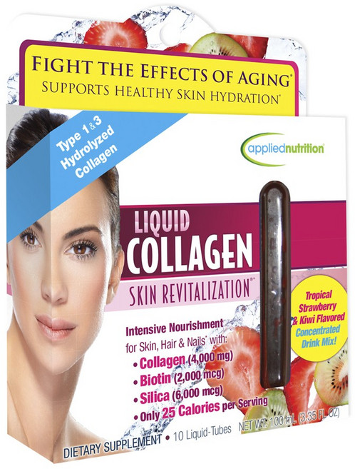 어플라이드뉴트리션 리퀴드 콜라겐 4000mg 스킨 리바이탈리제이션 트로피컬 스트로베리 & 키위, 1개