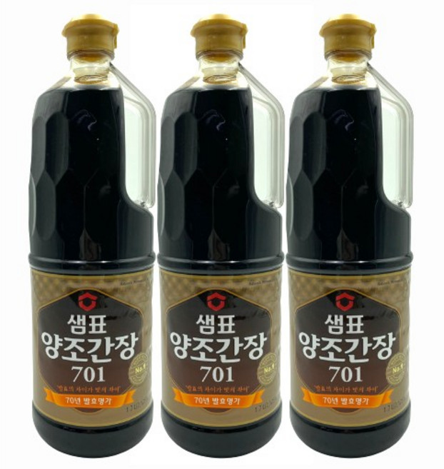 샘표 양조간장 701, 1.7L, 3개