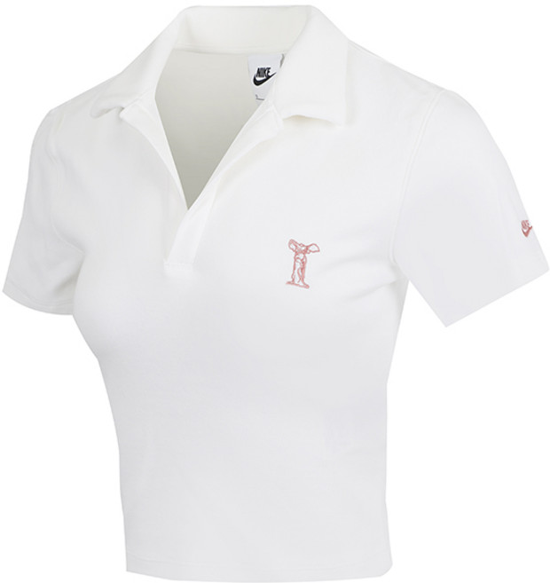 나이키 SW WOMEN'S SS POLO TOP 반크롭 데일리 캐주얼 테니스 배드민턴 반팔 폴로 셔츠