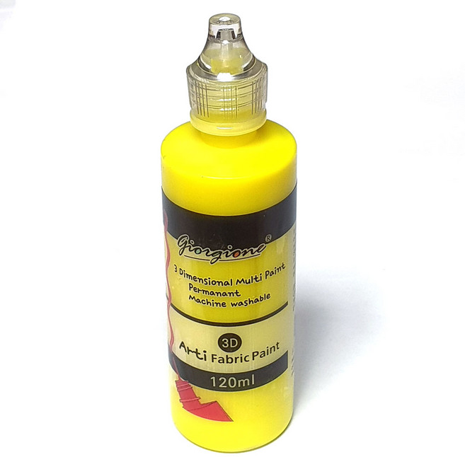 염색물감120ml 형광노랑/ 패브릭 대용량 의류 섬유 캔버스직물 그림그리기 학교 유치원 만들기 공예재료