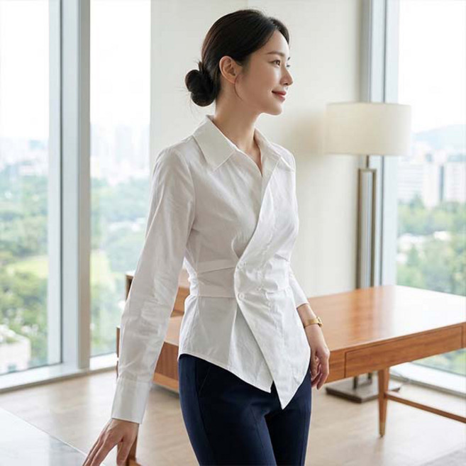 어반룩북 이네스 랩라인 셔츠 블라우스