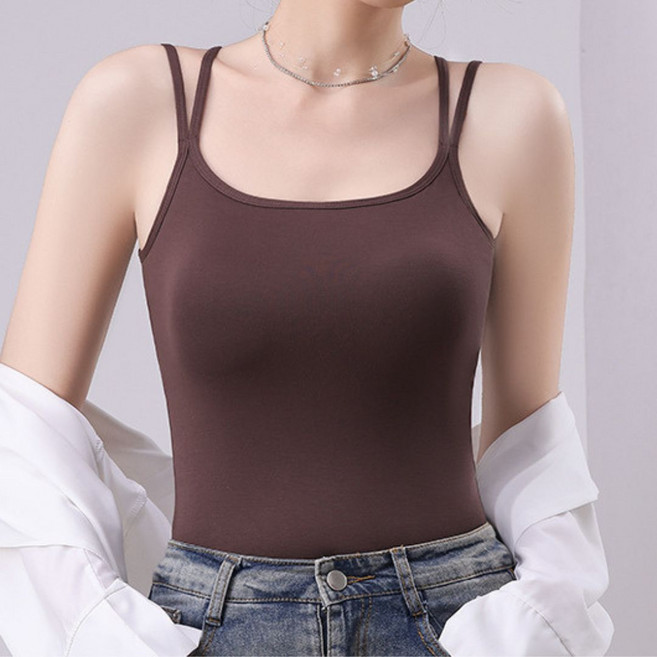 여성 모달 노와이어 일체형 브라캡 백스트랩 끈나시 브라탑