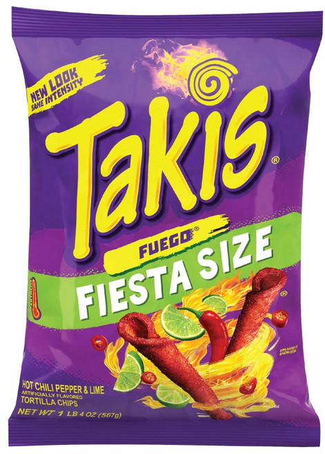 Takis Fuego Fiesta Bag Hot Chili Pepper Lime 타키스 후고 핫칠리 페퍼 라임 567g 1개