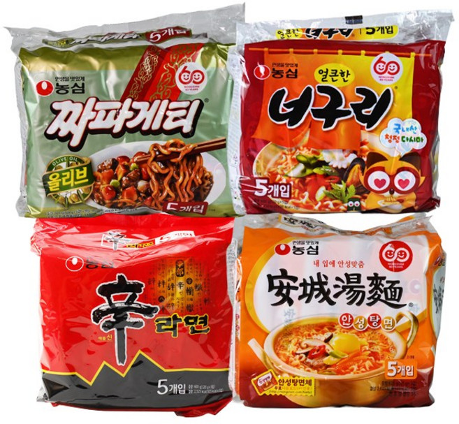 농심 신라면 안성탕면 너구리 짜파게티 각 5개입 (20봉), 20개