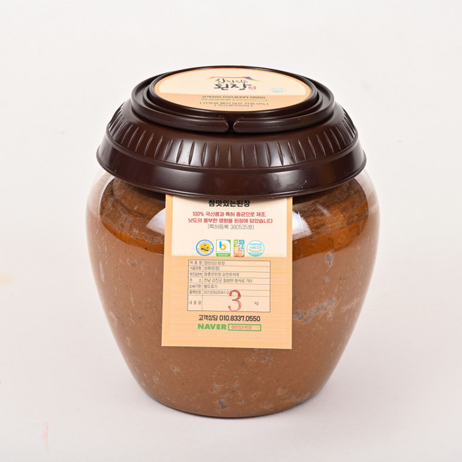 강진된장 국산콩 전통 재래 시골 저염 집된장 참맛있는된장 3kg, 1개