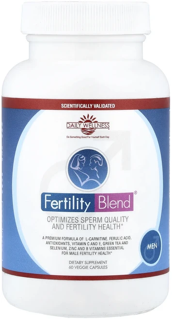 단백질 비타민 철분 마그내슘 칼슘 Daily Wellness Company 남성용 Fertility Blend® 베지 캡슐 60정 고루고루섭취해주세요, DailyWellnessCompany남성용Fertili, 1개 - 쿠팡