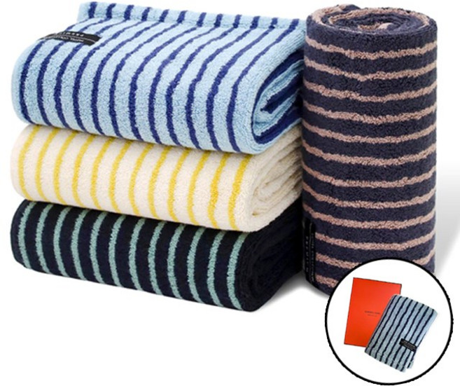 명절선물 설선물 송월 선물포장+쇼핑백 고급 수건세트 스트라이프 솔리드 대형사이즈 큰수건 감사선물 세트 세면 욕실 집들이 타올, 1개, 5.베이지-단품(선물포장+쇼핑백)