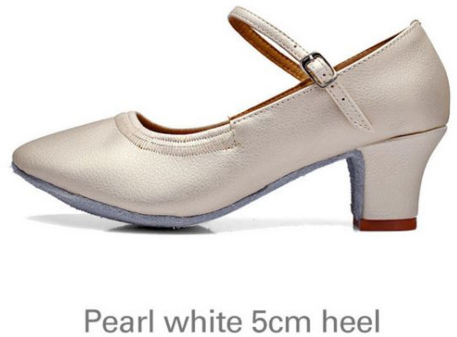 댄스화 댄스 초보 JI24211, Peal white 5cm, 5.5