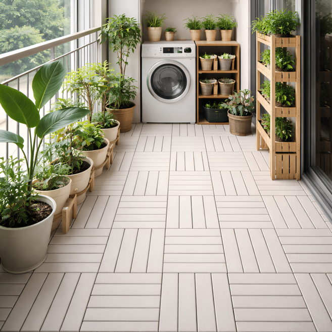 일상포인트 간편설치 조립식 베란다 데크타일, 9개, 베이지