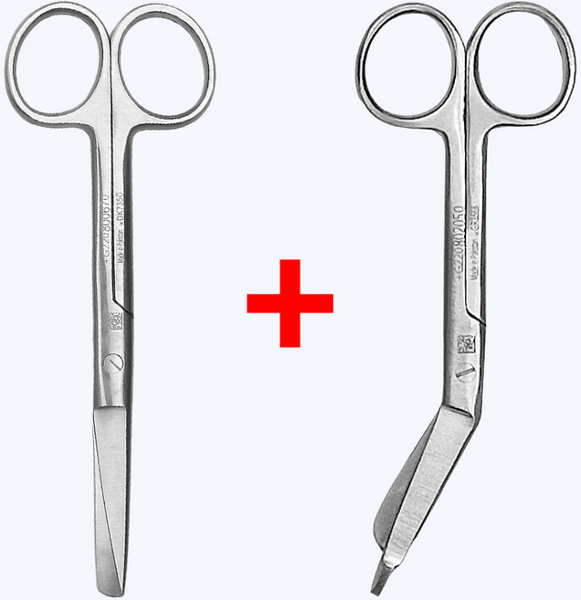 의료용 시저 가위 2p 간호사 붕대가위 외과 거즈 붕대 헝겊 의료 병원 실습용, 2개