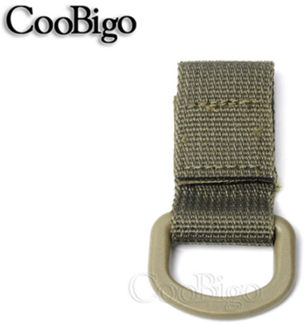 전술 벨트 키 체인 거치대 카라비너 몰리 더블 링 후크 나일론 웨빙 버클 걸이식 하이킹 야외 액세서리, 02 Khaki, [06] D Ring Khaki