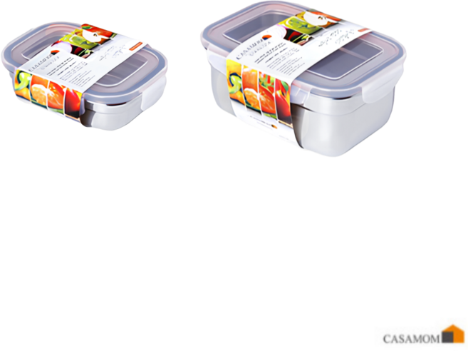 [스텐 304]까사맘 스테인레스 스틸 사면 결착 강력 밀폐용기 반찬통 김치통 스텐반찬통 2종 620(2개입) + 1100(1개입), 620ml + 1100ml, 1세트