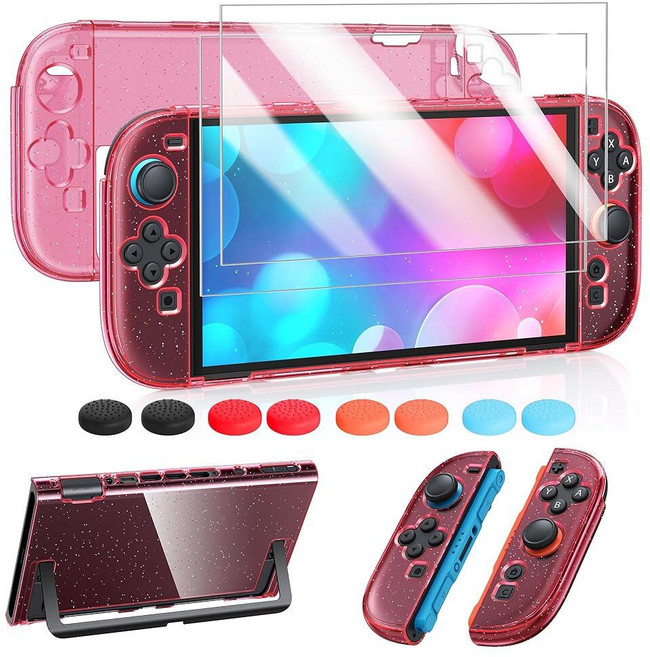 FYOUNG Protective CASE 케이스 for Nintendo Switch 2 2025 SLIM 슬림 Hard Shell ACCESSORIES 액세서리 Scratc, 반투명 핑크, Switch 2 7.9inch
