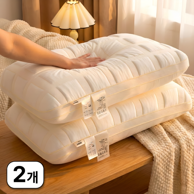 로빈홈즈 목편한 호텔 베개솜 베개, 2개, 아이보리