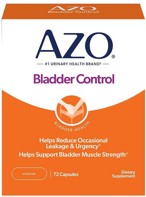 AZO 방광 조절 데일리 보충제 | 긴급상황 감소* 웃음 재채기 및 운동으로 인해 새는 것을 줄이는 데 도움이 됩니다 캡슐 54개 142756, 72 Count (Pack of 1), 1개