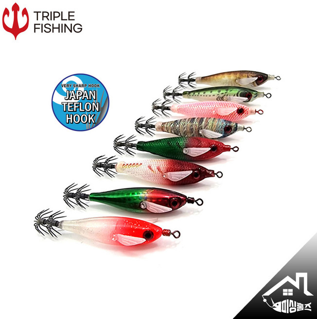 트리플 이카마린 수평에기75 닭새우 국방 누드고추장 쭈꾸미 갑오징어 문어에기, 1개