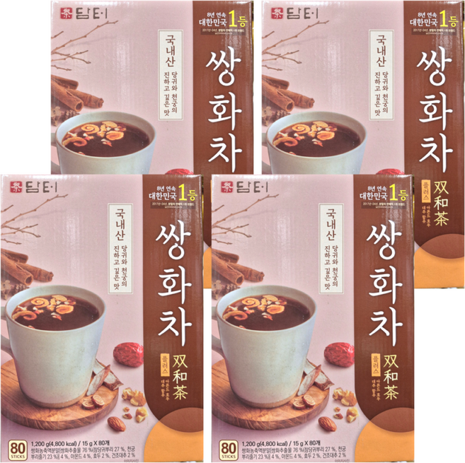 담터 쌍화차 플러스, 15g, 80개입, 4개