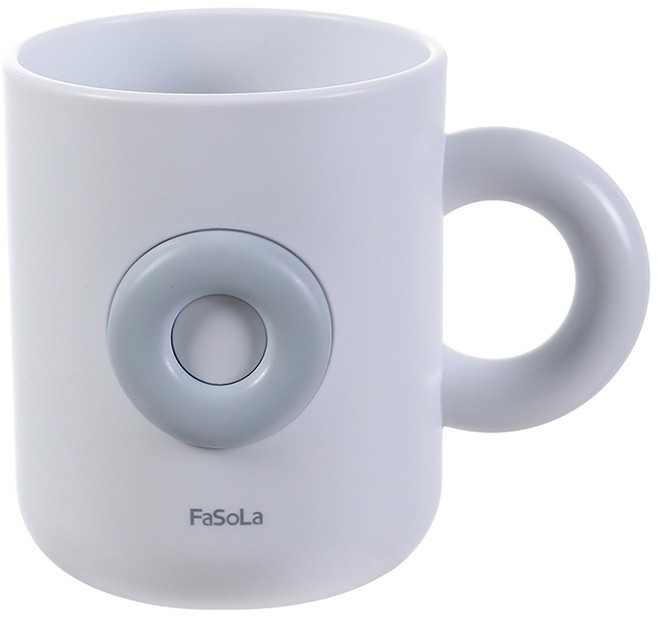 FaSoLa 甜甜圈造型漱口杯/洗漱杯 莫蘭迪色 加厚耐摔 食品級材質, 湖水藍, 1個