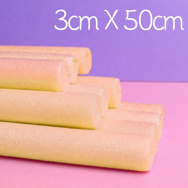 뮤즈 백업 스티로폼막대 3cmx50cm 10컬러 / 빽업 가래떡스펀지 스펀지막대, 1세트, 주황10개