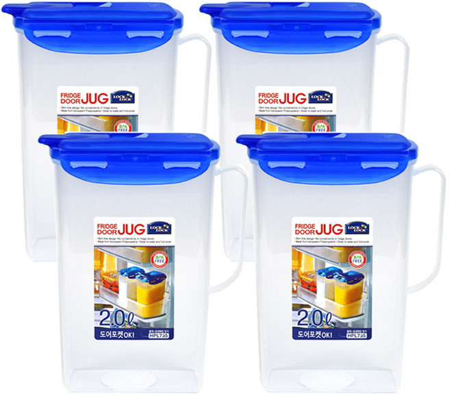 락앤락 이지 그립 물병, 혼합색상, 2L, 4개