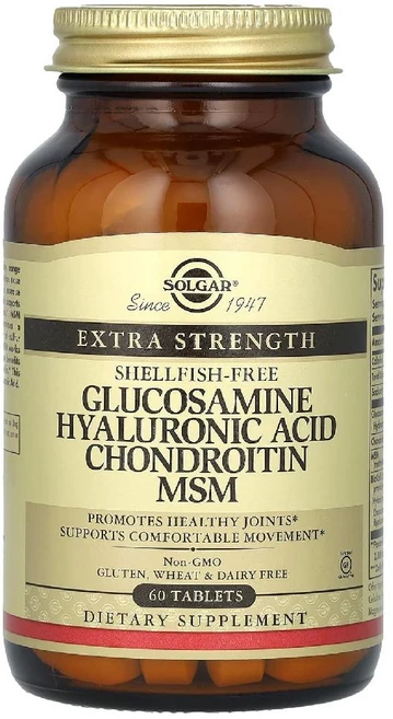 솔가 글루코사민 히알루론산 콘드로이틴 MSM 포뮬러 60정 콜라겐 스테아린산 마그네슘, 60캡슐 - 쿠팡
