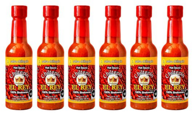 칠테핀 엘 레이 핫 소스 6팩 수제 내추럴 시날로아, 6.6 Ounce (Pack of 6)