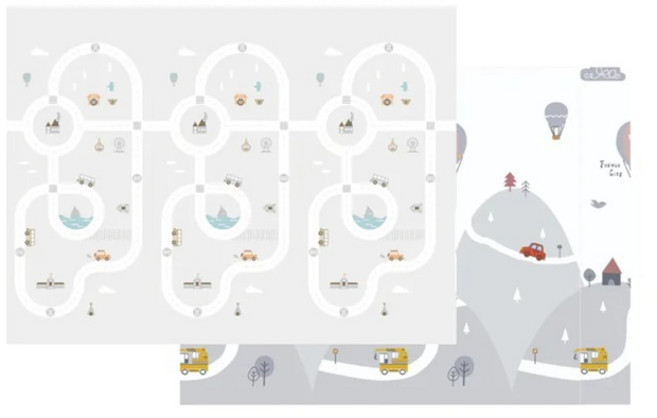 小鹿蔓蔓 兒童XPE摺疊地墊MAX版, 車車大冒險