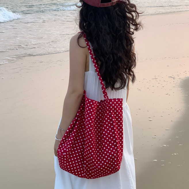 大容量帆布包女新款韓版百搭慵懶風單肩包學生上課通勤託包