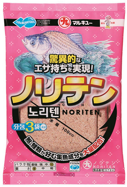 붕어 잉어 민물 바닥낚시용 마루큐 노리텐 입질용 떡밥 대물낚시 미끼, 3개, 45g