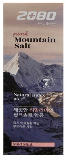 2080 퓨어 마운틴 핑크 솔트 치약, 100g, 3개