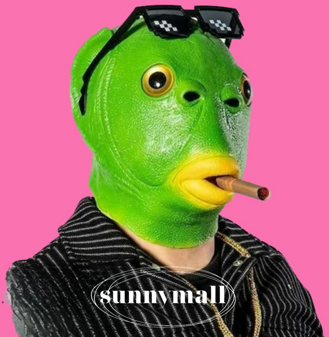 녹색 물고기 머리 재미있는 마스크 16종 캐릭터 괴물머리 가면, 라이트 그린 슈렉 헤드 커버-롱