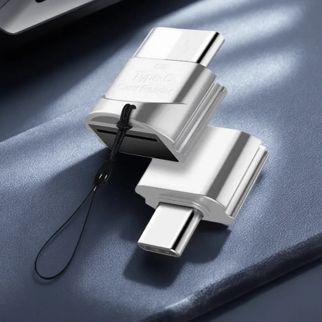 USB 3.0 타입 C에서 마이크로-SD TF 카드 리더 어댑터 OTG 미니 휴대폰 노트북 데이터 전송용, 02 1PC Silver