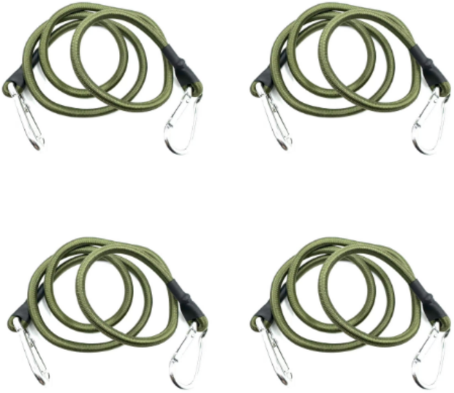 코코링하우스 다용도 강철 탄성 끈 캠핑 로프 고리 4p