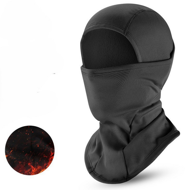 따뜻한 후드 겨울 방한 기모 넥워머 바라클라바, 미디엄무지블랙, 1개