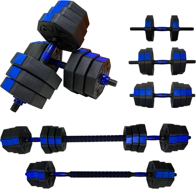드래곤핏 팔각 무게조절 덤벨 바벨 세트 2in1 조립식 논슬립 아령, 1세트, 20kg