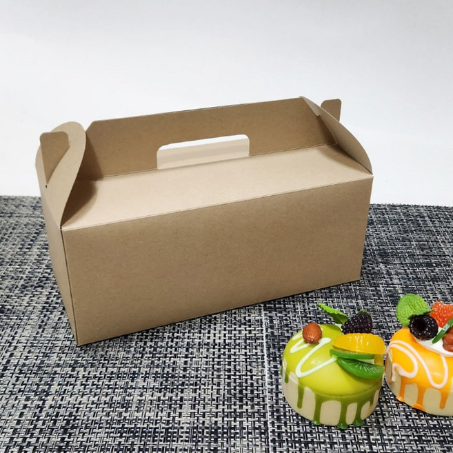 정사각 네이비 선물상자 ( 1호 2호 3호 ) 쿠키 마카롱 케이크 포장상자 답례품, 손잡이 (크라프트) 3호