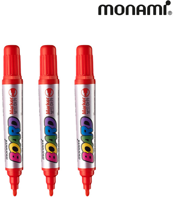 모나미 보드마카 3p, 빨강, 1세트