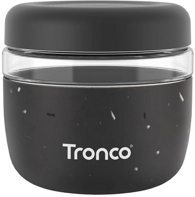 Tronco 뚜껑이 있는 473.2ml(16온스) 유리 식품 보관 용기 밀폐 누출 및 흘림 방지 도시락 그릇 밀프렙 샐러드 요거트 수프 스튜용 전자레인지 식기세척기, 테라조 차콜