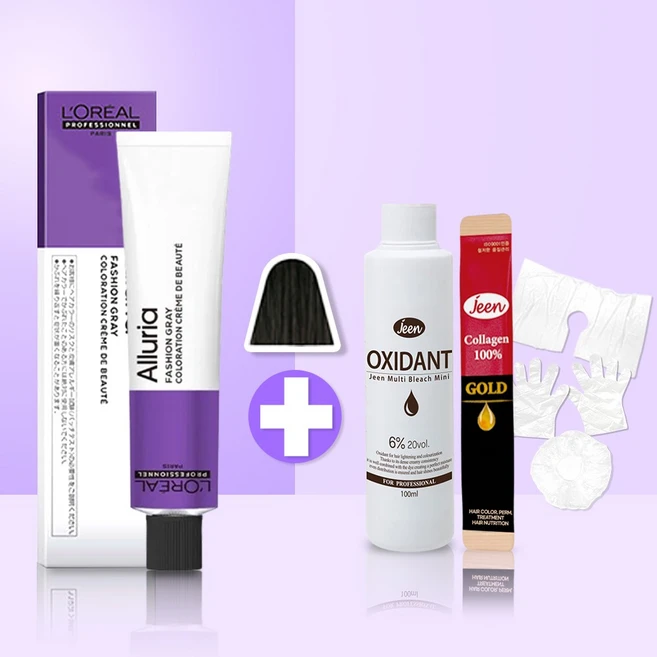 [로레알판매대리점] 로레알 염색약 알루리아 패션그레이, 1개, (내추럴브라운 5) - 쿠팡