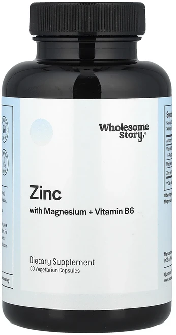 단백질 비타민 철분 마그내슘 칼슘 Wholesome Story 마그네슘 및 비타민B6 함유 아연 베지 캡슐 60정 고루고루섭취해주세요, WholesomeStory마그네슘및비타민B6함유아연베지, 1개 - 쿠팡