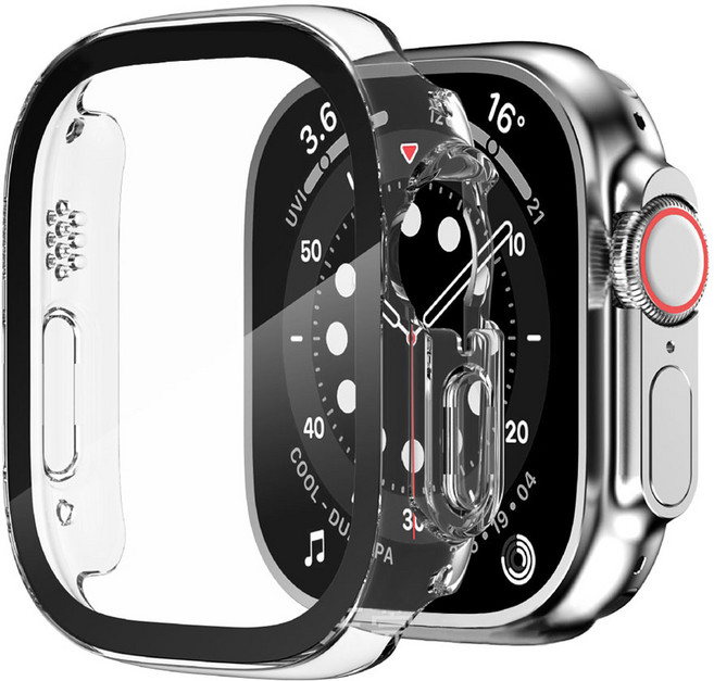 애플워치SE3 40 44mm 9H 전면 강화 풀커버 케이스, 라이트블루