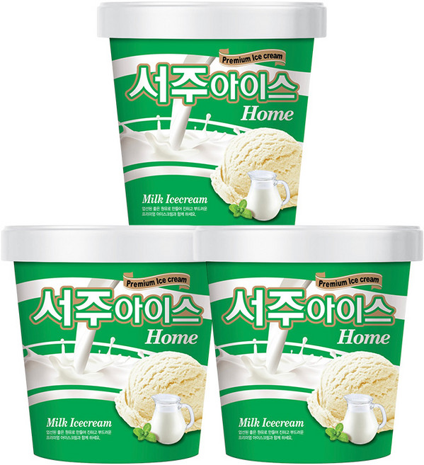 서주 아이스크림홈 밀크, 3개, 660ml