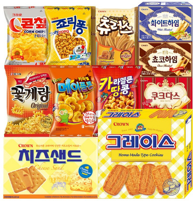 크라운 맛있는 과자 세트 11종, 1개