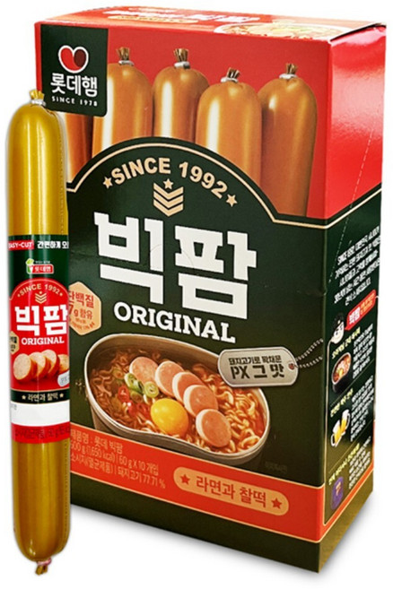 롯데 오리지날 소시지 600gx8통 대용량 단체 영양 간식 안주 소세지 선물 학교 학원 탕비실, 4.8kg, 1박스