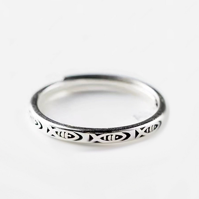 (행운 재물운 자식운) 라비네오 정품순은 물고기반지 은반지