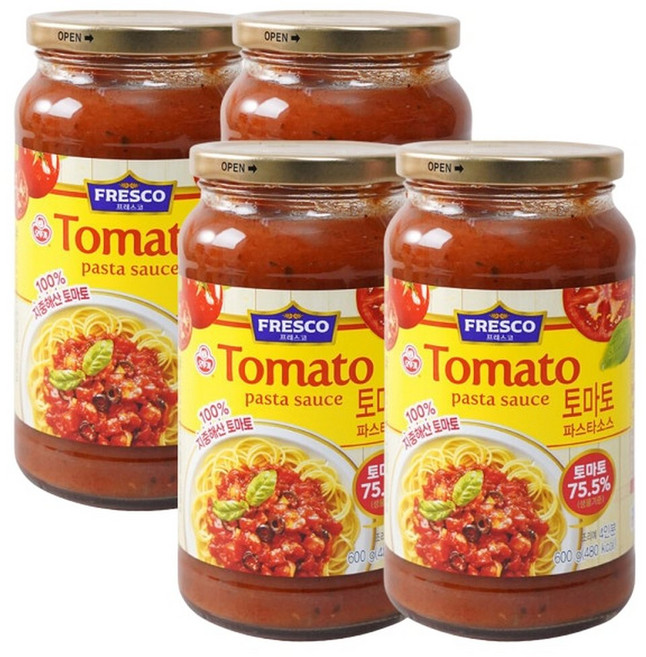 오뚜기 프레스코 토마토 스파게티소스 600g 4개 파스타소스